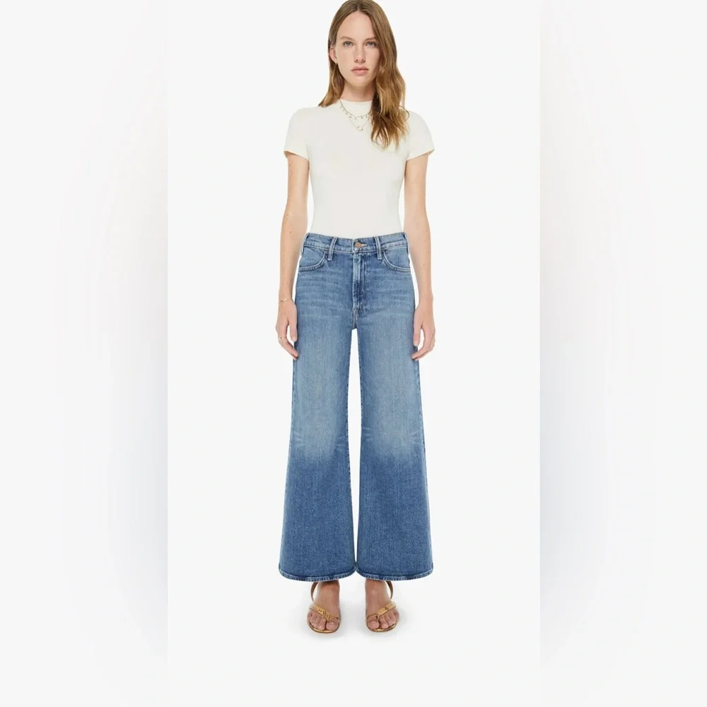 MOTHER Blue Wide Leg Flare Jeans - Picture 2 of 15